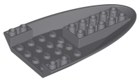Aircraft Fuselage Forward Bottom Curved 6 x 10 with 3 Holes 87611 Dark Bluish Gray N