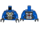 Torso Armor Plate with Straps and Nova Corps Markings Pattern / Blue Arms / Dark Bluish Gray Hands, 973pb1728c01  