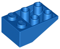 Slope, Inverted 33 3 x 2 with Flat Bottom Pin without Connections between Studs, 3747a Blue U