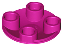 Plate, Round 2 x 2 with Rounded Bottom (Boat Stud), 2654 Magenta U