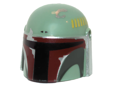 Деталь LEGO Lego Headgear Helmet with Holes, SW Mandalorian 87610pb01 Sand Green U