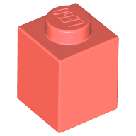 Brick 1 x 1, 3005 Coral U