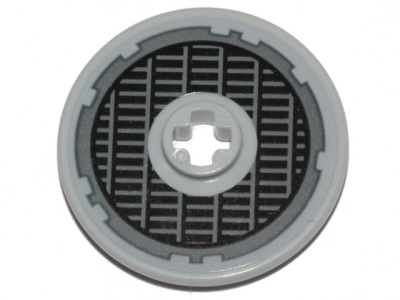 Technic, Disk 3 x 3 with SW Millennium Falcon Grille and Light Bluish Gray Outline Pattern (Sticker) - Sets 7965 / 75105 / 75257, 2723pb054 Light Bluish Gray U