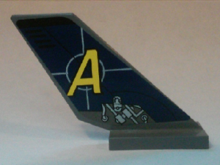 Tail Shuttle with Agents Logo and Mechanical Pattern on Both Sides (Stickers) - Set 8637, 6239pb065 Dark Bluish Gray U