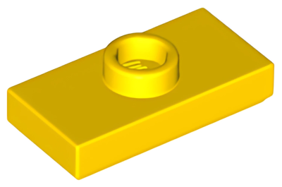Деталь LEGO Plate, Modified 1 x 2 with 1 Stud with Groove and Bottom Stud Holder (Jumper) 15573 (78823) Yellow N