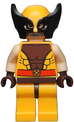 Минифигурка Lego Super Heroes Wolverine - Bright Light Orange and Black Mask, Dark Brown Hands sh118 U