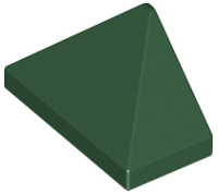 Slope 45 2 x 1 Triple with Bottom Stud Holder, 15571 Dark Green U