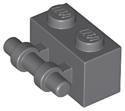 Деталь LEGO Brick, Modified 1 x 2 with Bar Handle on Side 30236 Dark Bluish Gray U