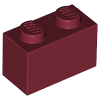 Brick 1 x 2, 3004 Dark Red U