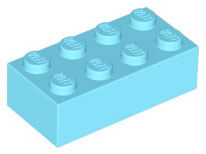 Brick 2 x 4, 3001 Medium Azure N