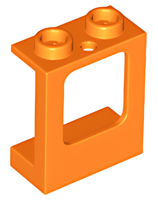 Деталь LEGO Window 1 x 2 x 2 Plane, Single Hole Top and Bottom for Glass 60032 Orange U