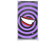 Glass for Window 1 x 4 x 6 with Medium Lavender Swirls and Lopsided Open Mouth Smile with Teeth and Red Lips on Silver Mirrored Background Pattern (Sticker) - Set 76035, 57895pb037  