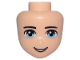 Mini Doll, Head Friends with Black Thin Eyebrows, Bright Light Blue Eyes, and Open Mouth Smile with Teeth Pattern, 14015