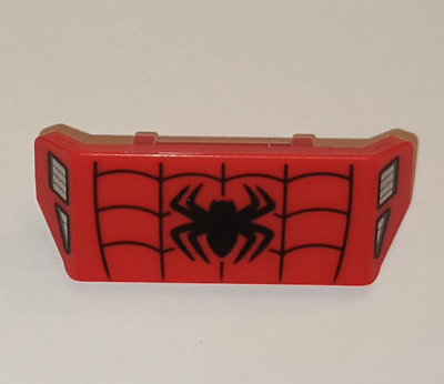 Vehicle, Spoiler with Bar Handle with Black Spider and Web and Silver Triangle and Rectangle Grille on Sides Pattern, 98834pb41 Red U