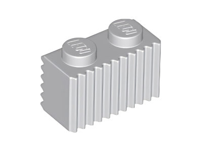 Деталь LEGO Brick, Modified 1 x 2 with Grille / Fluted Profile 2877 Light Bluish Gray U