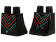 Lower Body, Skirt with Dark Turquoise and Red Stripes, Rectangles and Circles Pattern, 36036pb016  