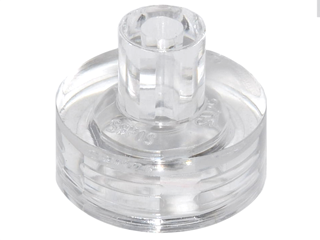 Tile, Round 1 x 1 with Bar and Pin Holder, 20482 Trans-Clear U