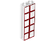 Brick 1 x 2 x 5 with Red and Dark Red Window Pane Pattern, 2454pb269