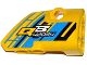 Technic, Panel Fairing # 2 Small Smooth Short, Side B with 'QB 42034' on Dark Azure, Yellow and Black Background Pattern (Sticker) - Set 42034, 87086pb021  