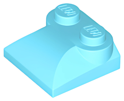 Деталь LEGO Lego Slope, Curved 2 x 2 x 2/3 with Two Studs and Curved Sides 47457 (78882) Medium Azure U
