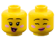 Minifigure, Head Dual Sided Female Black Thin Eyebrows, Single Eyelashes, Bright Pink Cheeks, Dark Pink Lips, Open Mouth Smile with Tongue / Lopsided Grin with Eyes Closed Pattern, 3626pb3768  