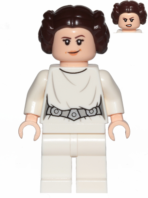 Минифигурка Lego Princess Leia (White Dress, Detailed Belt, Crooked Smile) sw0994 U