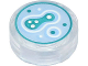 Tile, Round 1 x 1 with Bright Light Blue, Dark Turquoise, and White Cell Culture in Petri Dish Pattern, 98138pb284  