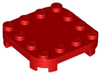 Plate, Modified 4 x 4 with Rounded Corners and 4 Feet, 66792 Red N