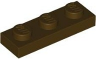 Plate 1 x 3, 3623 Dark Brown N