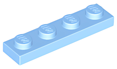 Деталь LEGO Plate 1 x 4 3710 Bright Light Blue U