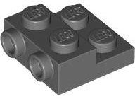 Plate, Modified 2 x 2 x 2/3 with 2 Studs on Side - Hollow Bottom Tube, 4304 Dark Bluish Gray N