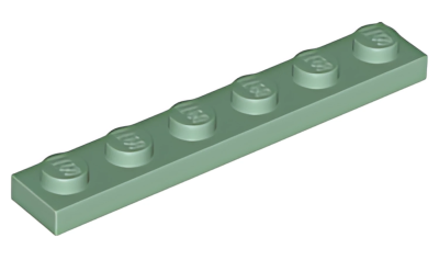Деталь LEGO Plate 1 x 6 3666 Sand Green U