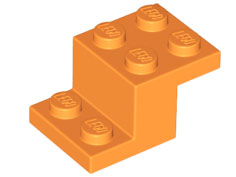 Bracket 3 x 2 x 1 1/3 with Bottom Stud Holder, 73562 Orange N