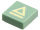 Tile 1 x 1 with Bright Light Yellow Triangle and Line Pattern, 3070pb267  