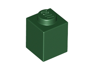 Brick 1 x 1, 3005 Dark Green U