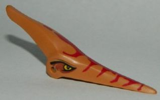 Dinosaur Head Pteranodon with Eyes and Dark Red Stripes Pattern, 98086pb01 Medium Nougat U