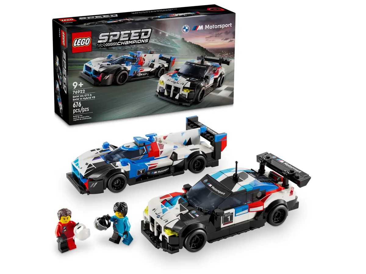 Конструктор LEGO Speed Champions 76922 Гоночные автомобили BMW M4 GT3 и BMW  M Hybrid V8 в магазине Shop-device