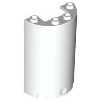 Cylinder Half 2 x 4 x 5 with 1 x 2 Cutout, 85941 White N