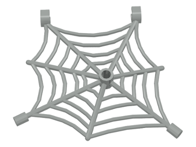 Spider Web Flat with Hollow Stud, Bar Ends, and Clips, 30240 Light Gray U