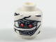 Minifigure, Head Alien Mummy with Light Bluish Gray Face, NON-Glow In Dark Wrappings, and Red Eyes Pattern, 3626pb0713a  