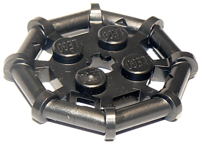 Деталь LEGO Lego Plate, Modified 2 x 2 with Bar Frame Octagonal, Reinforced, Completely Round Studs 75937 U  Pearl Dark Gray