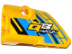Technic, Panel Fairing # 1 Small Smooth Short, Side A with 'QB 42034' on Dark Azure, Yellow and Black Background Pattern (Sticker) - Set 42034, 87080pb021  
