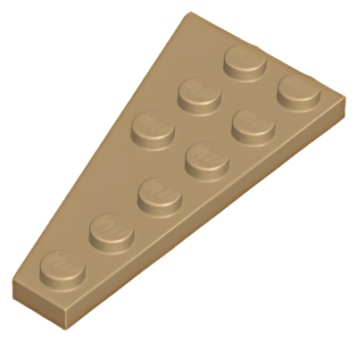 Деталь LEGO Клиновидная пластина Lego Wedge, Plate 6 x 3 Right 54383 Dark Tan U