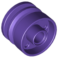 Wheel 18mm D. x 14mm with Pin Hole, Fake Bolts and Shallow Spokes, 55981 Dark Purple U