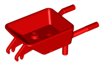 Minifigure, Utensil Wheelbarrow Frame, 98288 Red U