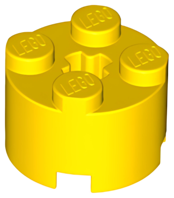 Деталь LEGO Brick, Round 2 x 2 with Axle Hole 3941 (6116, 6143, 39223) Yellow U