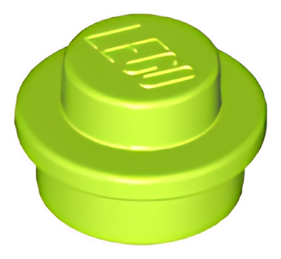 Деталь LEGO Plate, Round 1 x 1 4073 Lime U