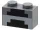 Brick 1 x 2 with Minecraft Pixelated Furnace Unlit Pattern, 3004pb161