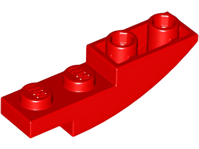 Деталь LEGO Lego Slope, Curved 4 x 1 Inverted 13547 Red U