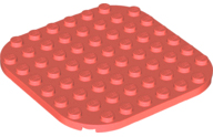 Plate, Round 8 x 8 with Rounded Corners, 65140 Coral U